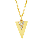 0.03ct 14k Yellow Gold Diamond Triangle Pendant